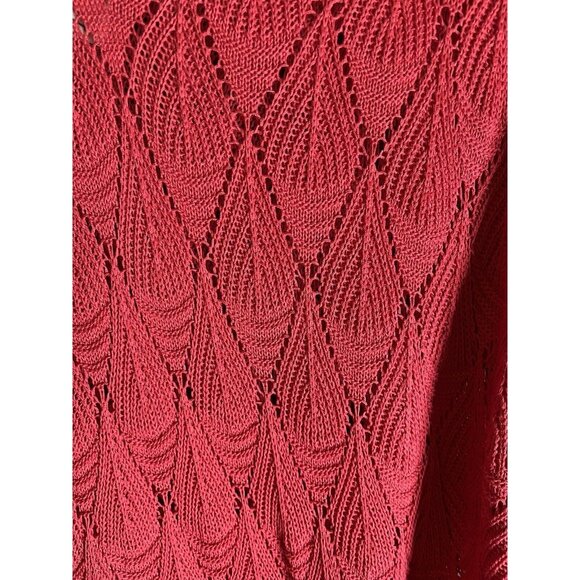 Easel Boutique Medium M Tunic Oversized‎ V-Neck Sweater Dark Peach Womens - Picture 2 of 6